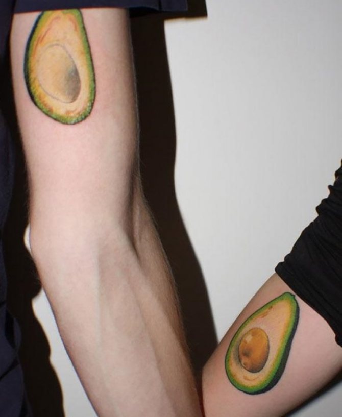 Avocado - a bright and symbolic tattoo
