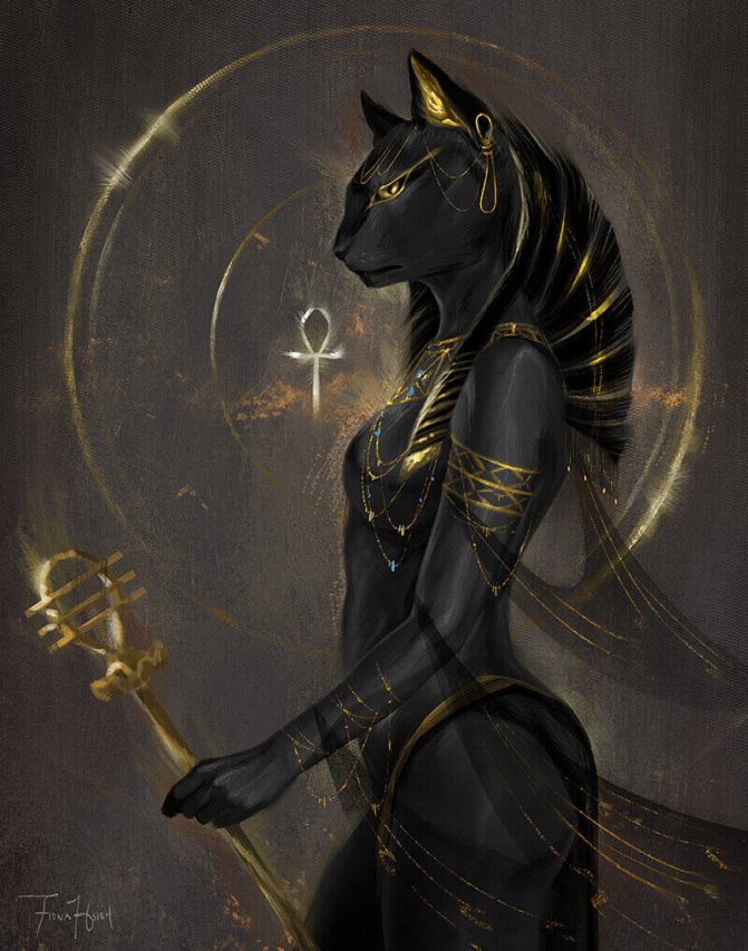 Bastet is the ancient Egyptian goddess of women, health, fertility, family, and cats.