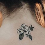 a flower on her back