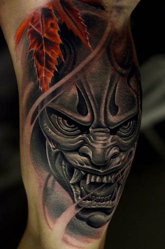 Demon Oni tattoo. Meaning, on hand, back, shoulder, forearm