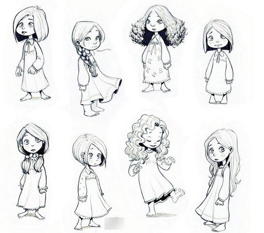 sketches for girls