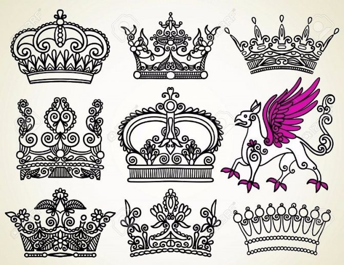 Sketches for tattoo crowns
