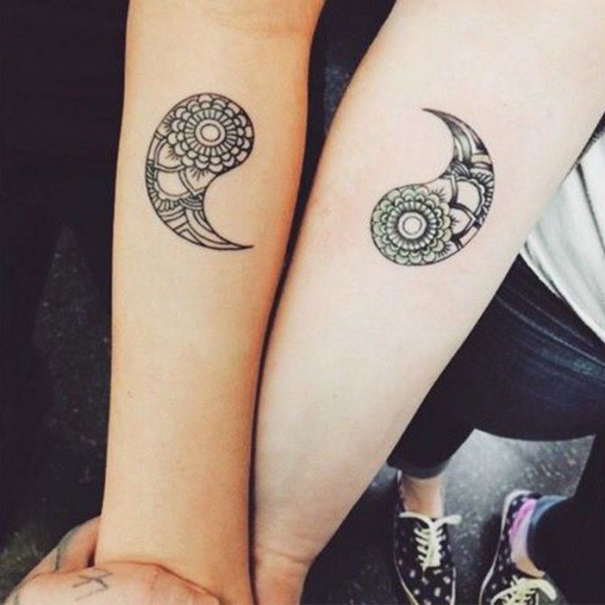 Yin and Yang - a perfect harmonious tattoo for a couple