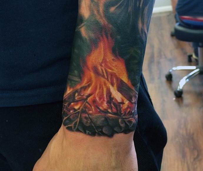 fire tattoo on your arm