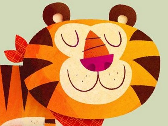 how to draw a contented tiger with a smile