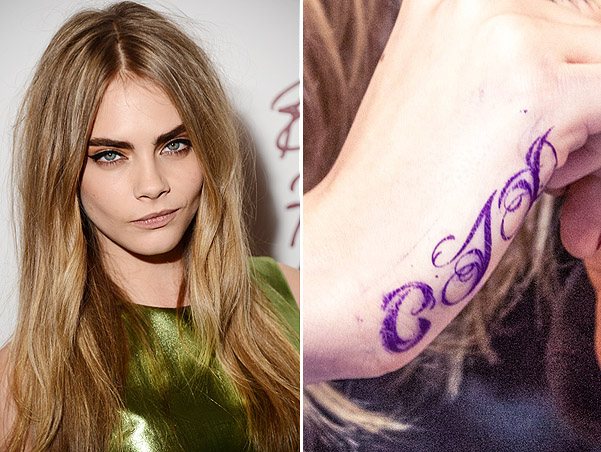 Cara Delvigne and her second tattoo