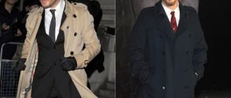 Classic trench coats are usually beige, but there are dark blue and black raincoats in the actor's closet