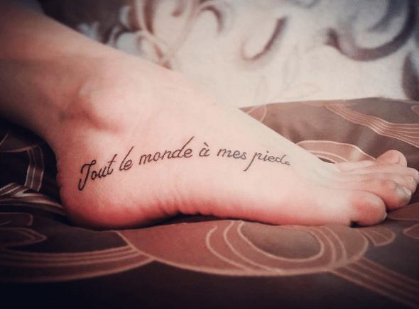 Beautiful French phrases in tattoos for girls, boys