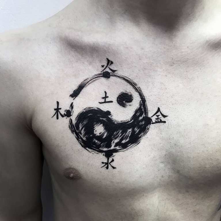 Small tattoo on chest