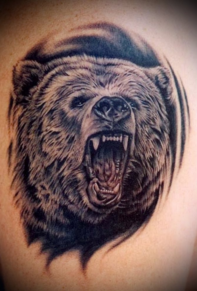 Bear as a prison tattoo