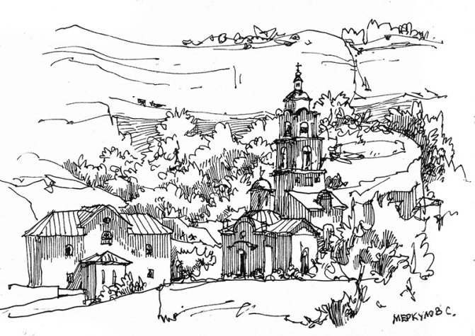 Merkulov Sergey, Sketch, drawing, Bakhchisaray, drawing with a pen