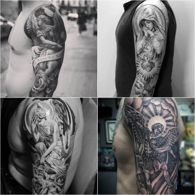 Men Shoulder Tattoo - Angel Shoulder Tattoo for Men