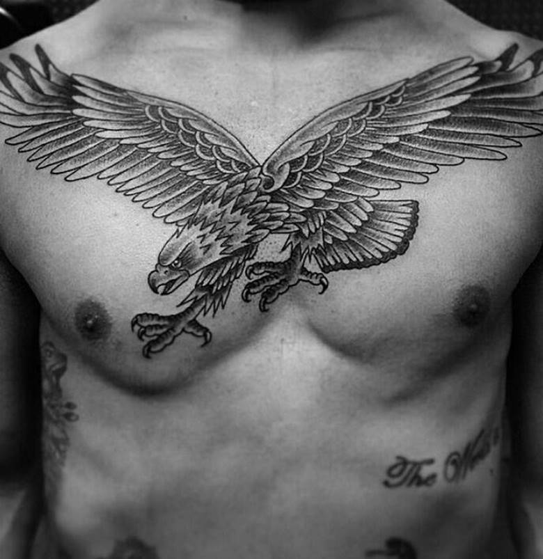 Eagle on his chest