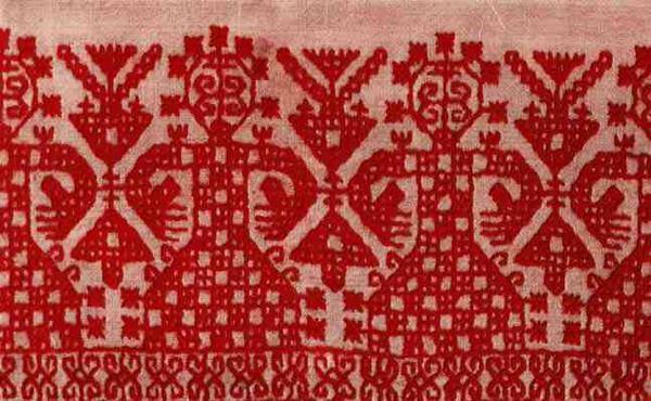 Towel. Embroidery detail. The end of the 19th century. Novgorod Province, Ustyuzhna District. Double-sided embroidery.