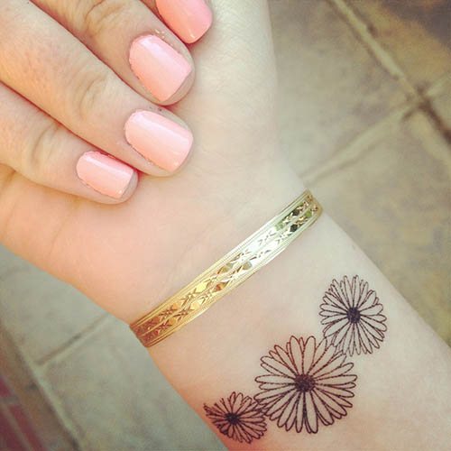 Henna drawings on the wrist. Easy sketches for beginners