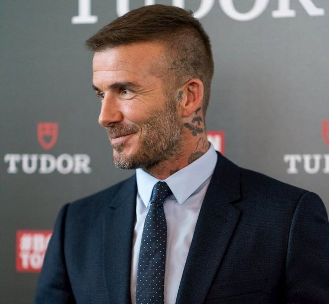 David Beckham's skull patterns and ornaments combined with creative hairstyles definitely help you stand out from the crowd.