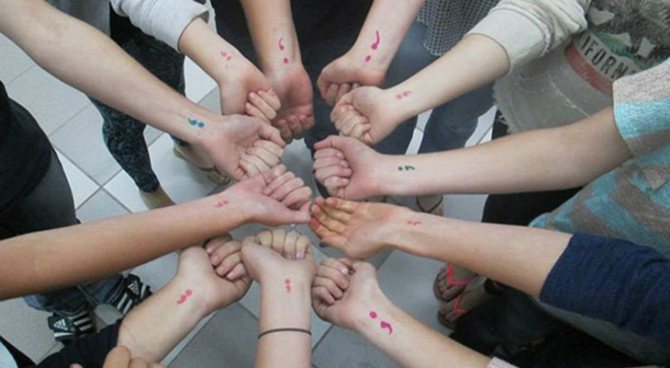 Social Project Semicolon - self-protection from suicide