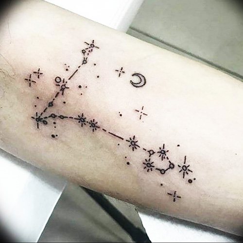 Constellation Pisces tattoo. Photos, meanings, sketches on the arm, collarbone, ribs, neck