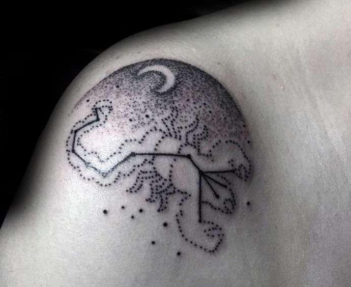 The constellation of the scorpion on the shoulder