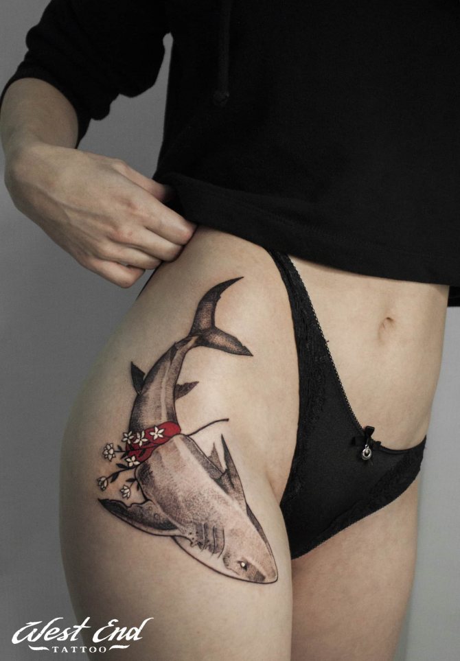 Tattoo of a shark