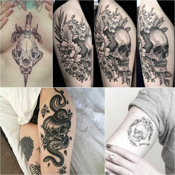 Skull Tattoo - Female Skull Tattoo - Skull Tattoo for Women