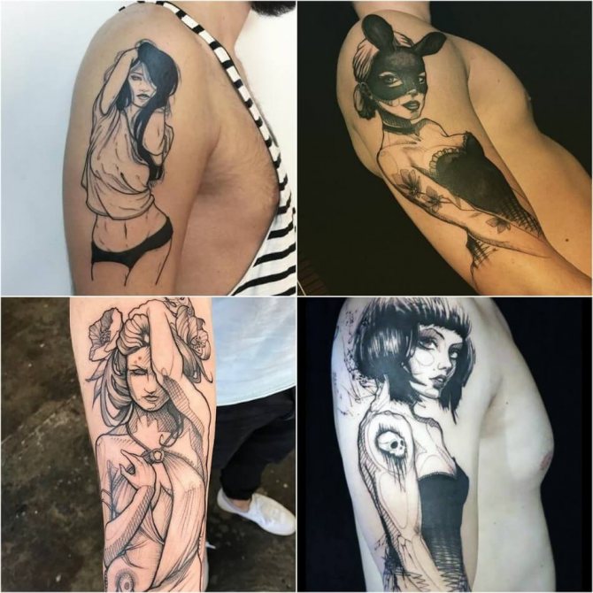Tattoo Girl - Girl tattoo for men - Male tattoos with girl