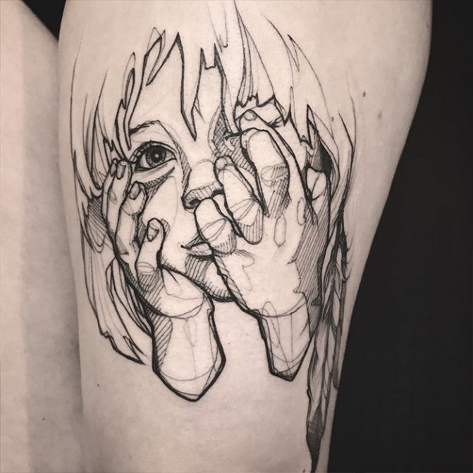 baby girl face tattoo for girls