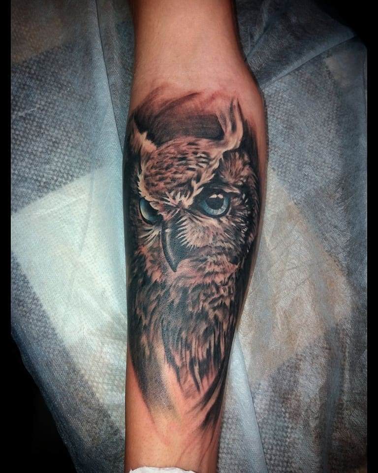 Tattoo of an owl on your forearm