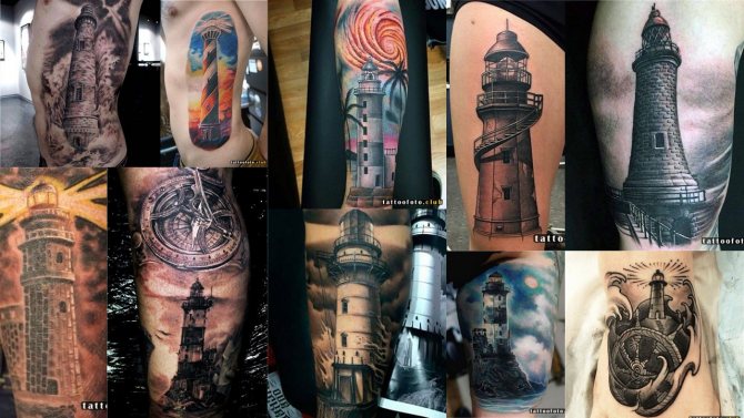 Tattoo photo with a lighthouse
