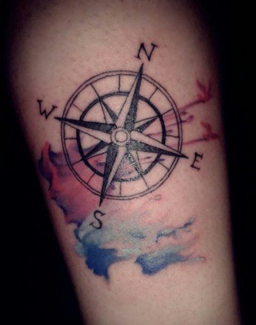 tattoo compass colored