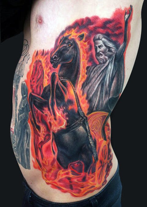 Tattoo horse on fire