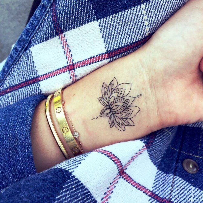 lotus tattoo on the wrist