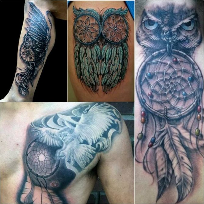 Tattoo dream catcher - Tattoo dream catcher with owl