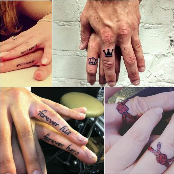 Tattoo on finger - Tattoo for two on finger - Engagement tattoo