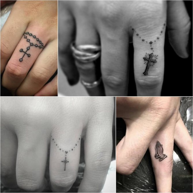 Tattoo on finger - Tattoo on finger rosary - Tattoo on finger rosary