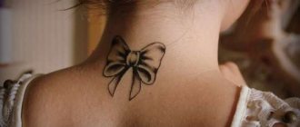 Tattoo on the neck for girls photo
