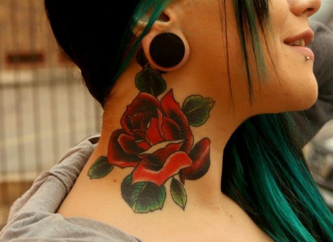 Tattoo on the back of a girl's neck