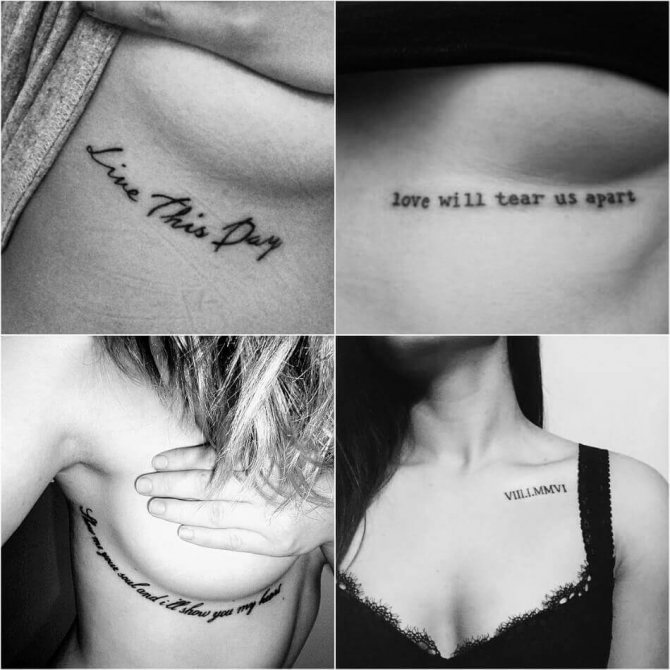 Tattoo inscription for girls - Tattoo inscription on chest for girls
