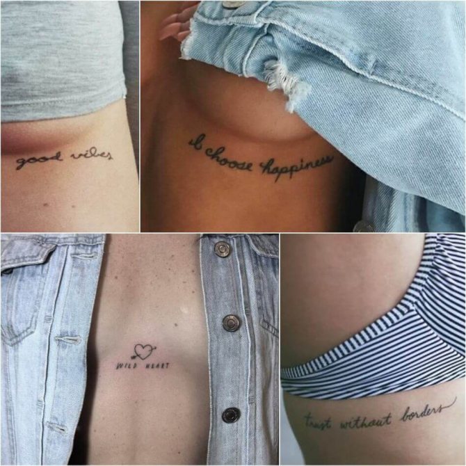 Tattoo inscription for girls - Tattoo on chest for girls