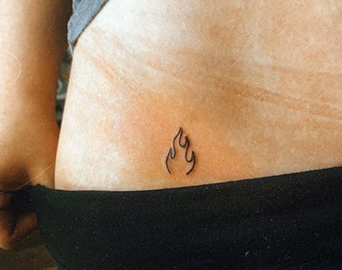Tattoo fire in a girl