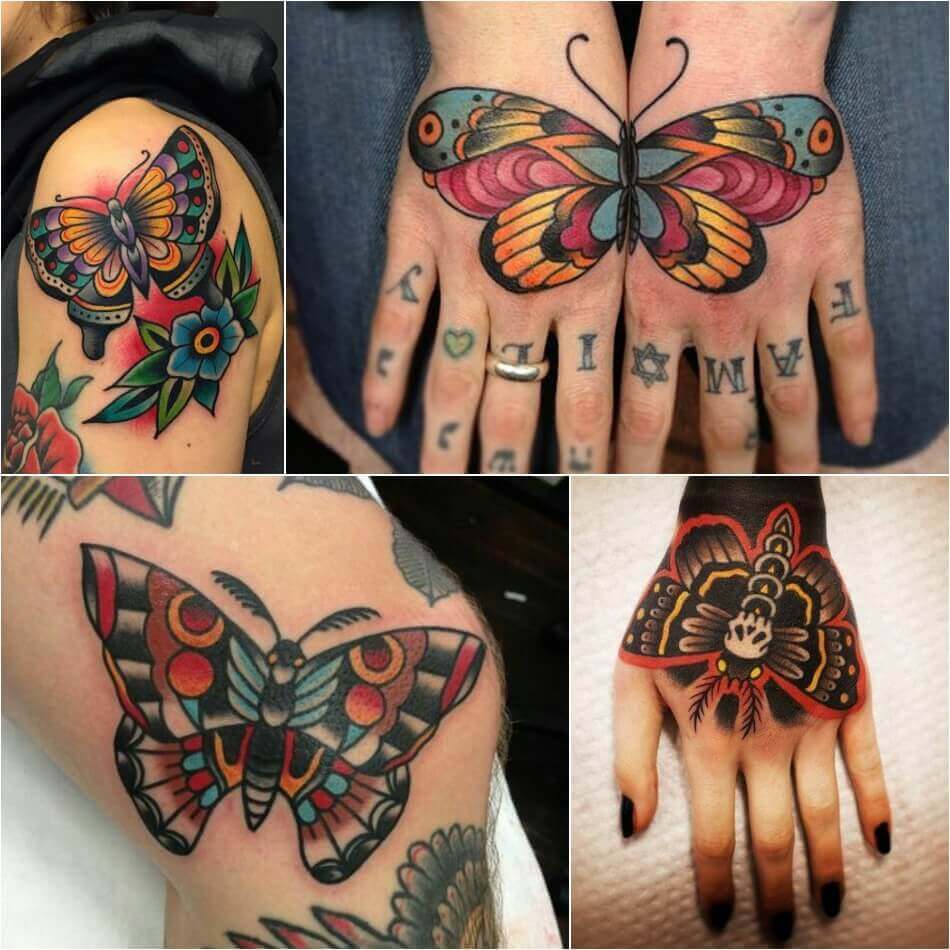 Oldskool Tattoo - Oldskool Tattoo - Oldskool Style Tattoo - Oldskool Butterfly Tattoo