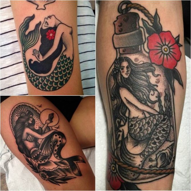Oldskool Tattoo - Oldskool Tattoo - Oldskool Style Tattoo - Oldskool Mermaid Tattoo
