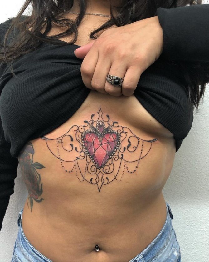 Tattoo on girls' breasts