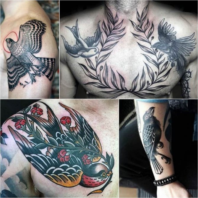 Tattooed birds - Birds tattoo for men