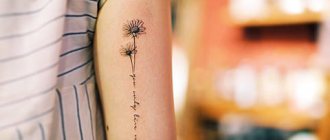 Tattoo daisy on a girl's arm