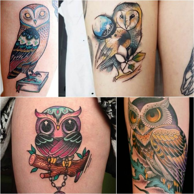 Tattoo Owl - Tattoo of an Owl for Girls - Female Tattoo of an Owl