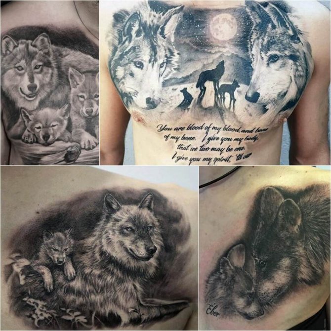 Tattoo wolf - Subtlety of wolf tattoo - Tattoo wolf - Tattoo wolf with wolf cubs