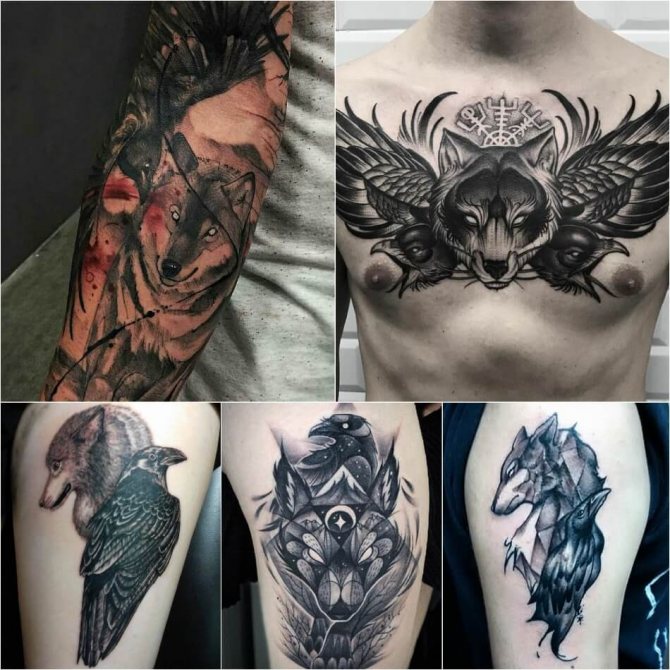 Tattoo wolf - Subtlety of wolf tattoo - Tattoo wolf and raven - Wolf and raven meaning