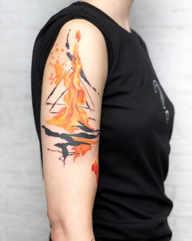 Tattoo tongues of flame