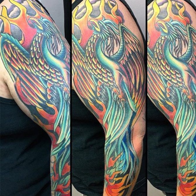 Firebird Sleeve Tattoo